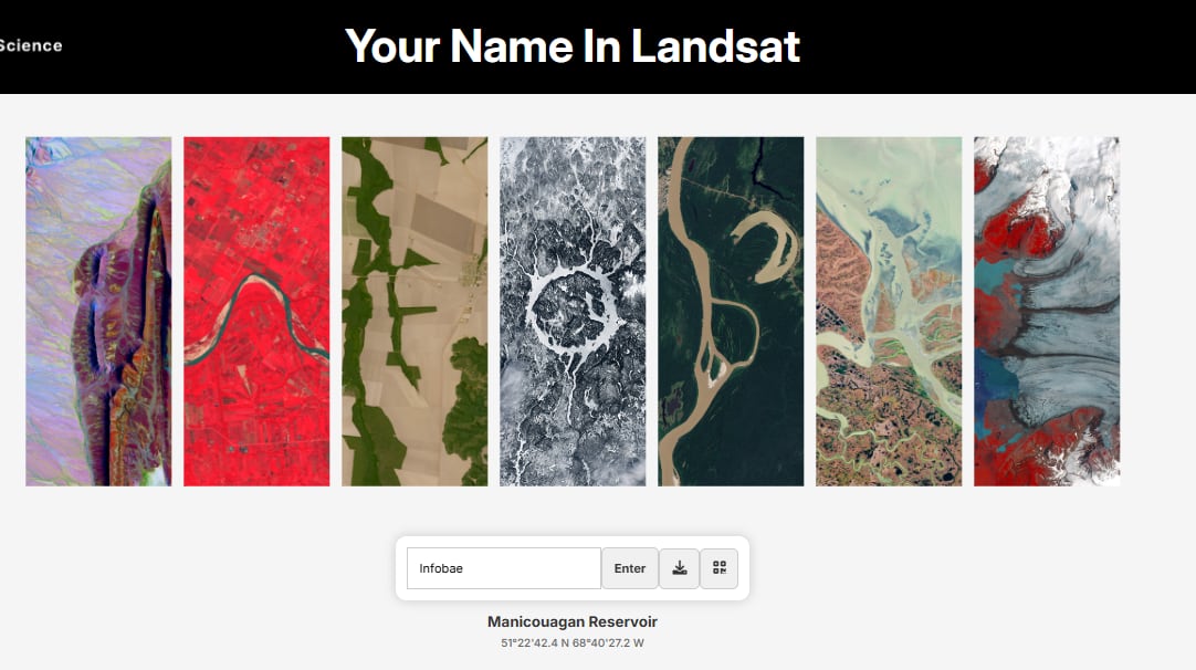 Puedes escribir el nombre que desees (science.nasa.gov/specials/your-name-in-landsat/)