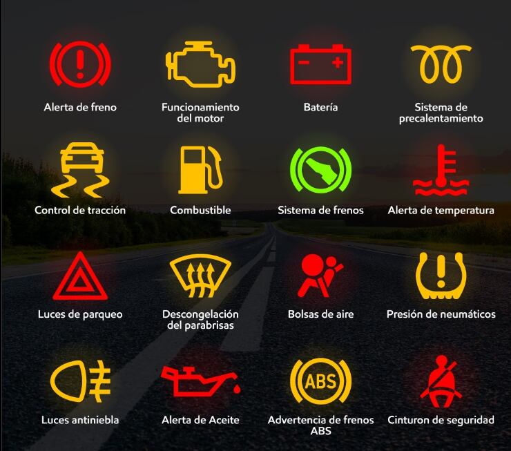 Al encender el auto, todas las luces se activan y luego se apagan. La luz de batería suele quedar encendida cuando falta carga. Pero hay otros síntomas
