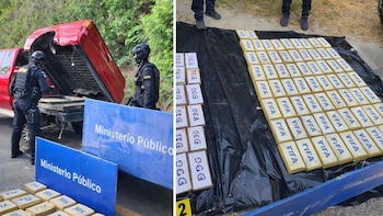 Agentes de la SGAIA en Guatemala localizan 94 paquetes con posible cocaína ocultos en un picop en Zacapa