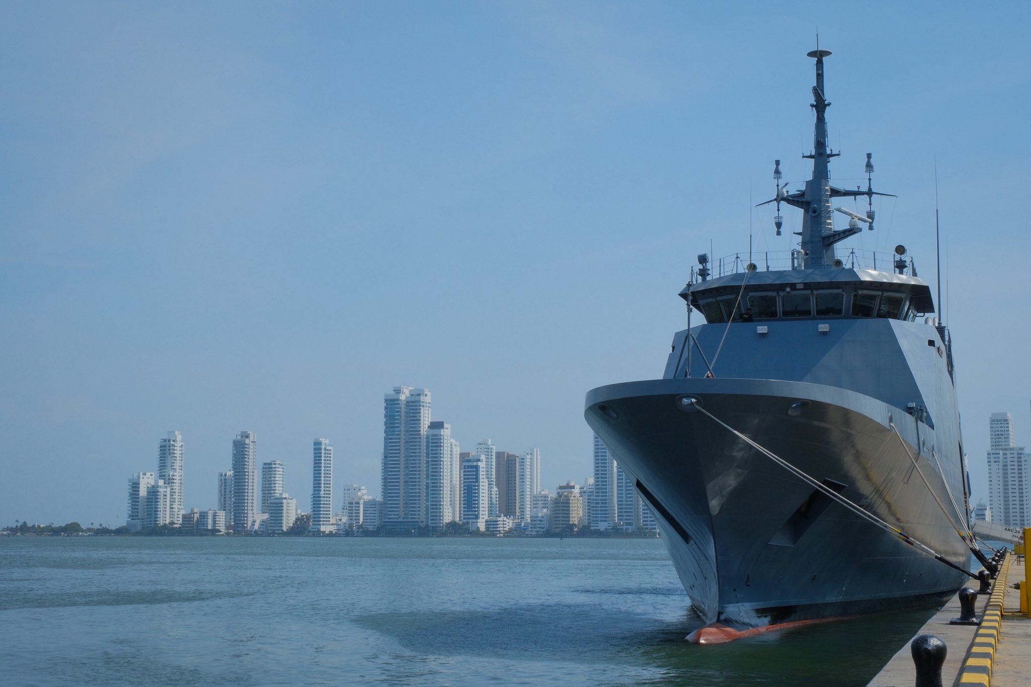 El ARC 24 de julio, incorporado recientemente por la Armada Colombiana, culminará el montaje de su principal arma naval - crédito Presidencia