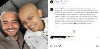 Post en Instagram de Maluma.