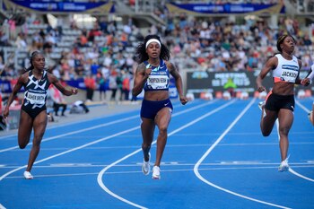 La atleta Thompson-Herah en una