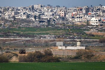 Un vehículo militar israelí en