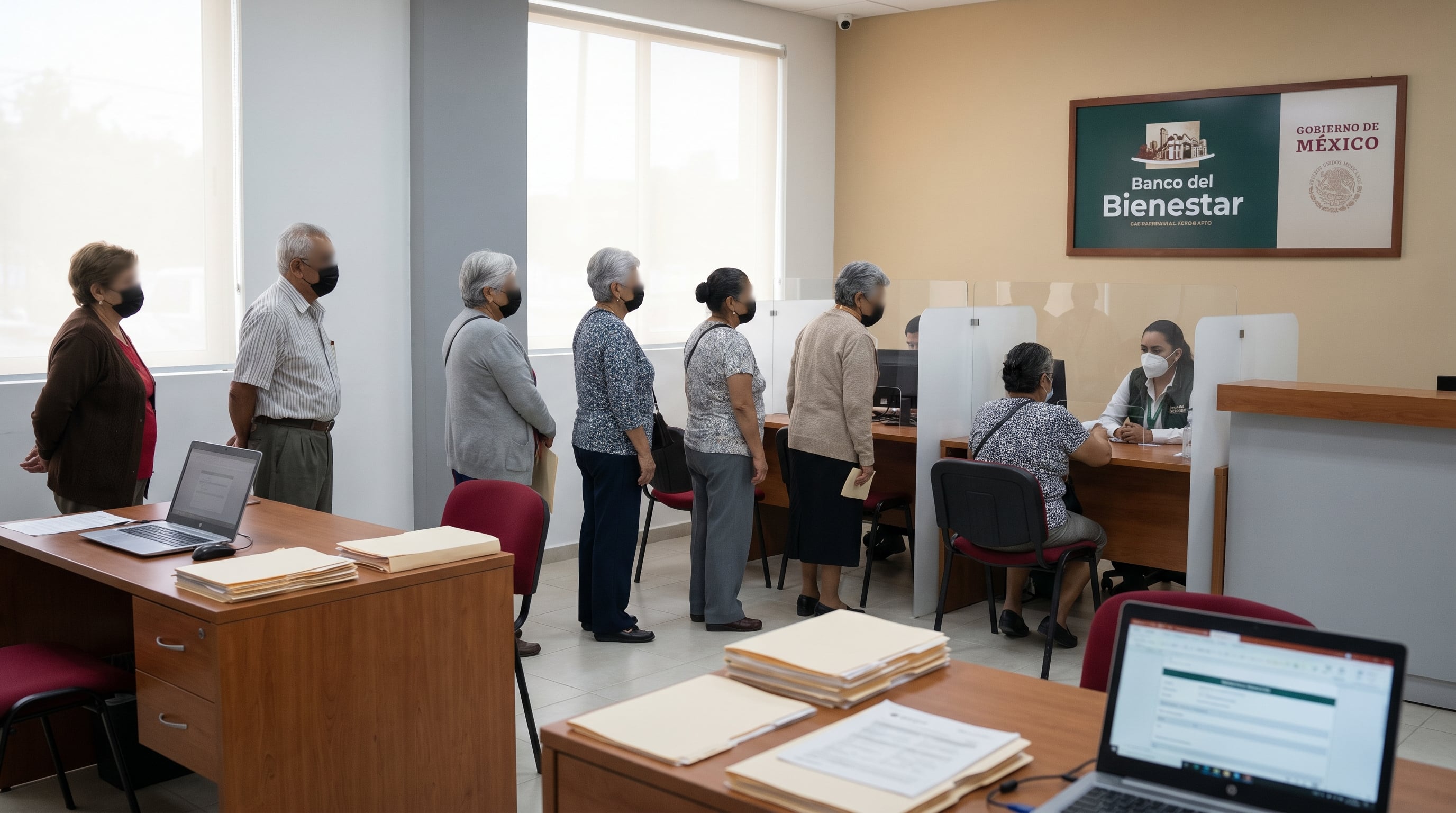 Personas mayores y mujeres adultas son atendidas en un Módulo de Bienestar en México, donde el personal brinda servicios con el respaldo del Gobierno y Banco del Bienestar. (Imagen Ilustrativa Infobae)