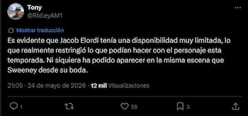 La muerte de Jacob Elordi en Euphoria podría deberse a su apretada agenda de trabajo. (X)