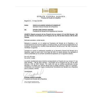 Con esta comunicación, el presidente