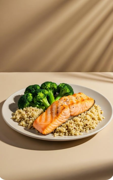 El salmón asado con garbanzos ahumados y verduras se posiciona como la receta ideal para una cena cardiosaludable