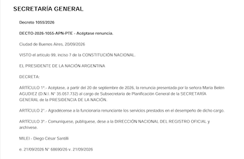 Renuncia de Belén Agudiez