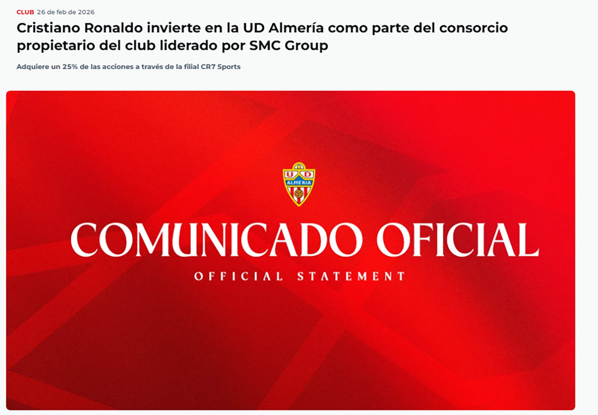 El comunicado de UD Almería
