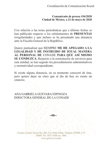 Ana Gabriela Guevara respondió a