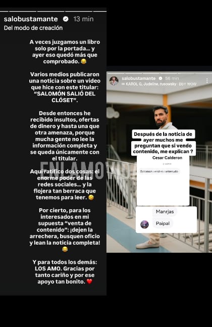 Salomón Bustamante les pidió a sus seguidores