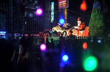 Decoraciones de Navidad en Siliguri