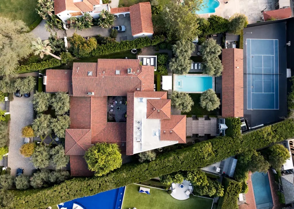 Una imagen aérea de la propiedad que perteneció a Bruce Willis