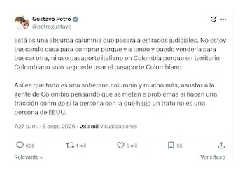 Gustavo Petro habló sobre su residencia
