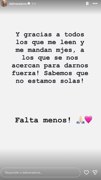 Y a modo de cierre, la hija mayor del Diez expresó un mensaje esperanzador por la resolución del juicio (Instagram)