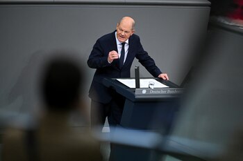 Olaf Scholz, ante el Bundestag