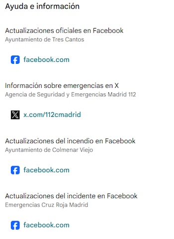 Ayuda e información disponible en