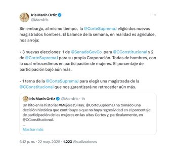 Con esta publicación, la defensora