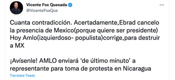 Vicente Fox afirmó que la