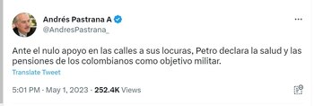 El expresidente Andrés Pastrana criticó