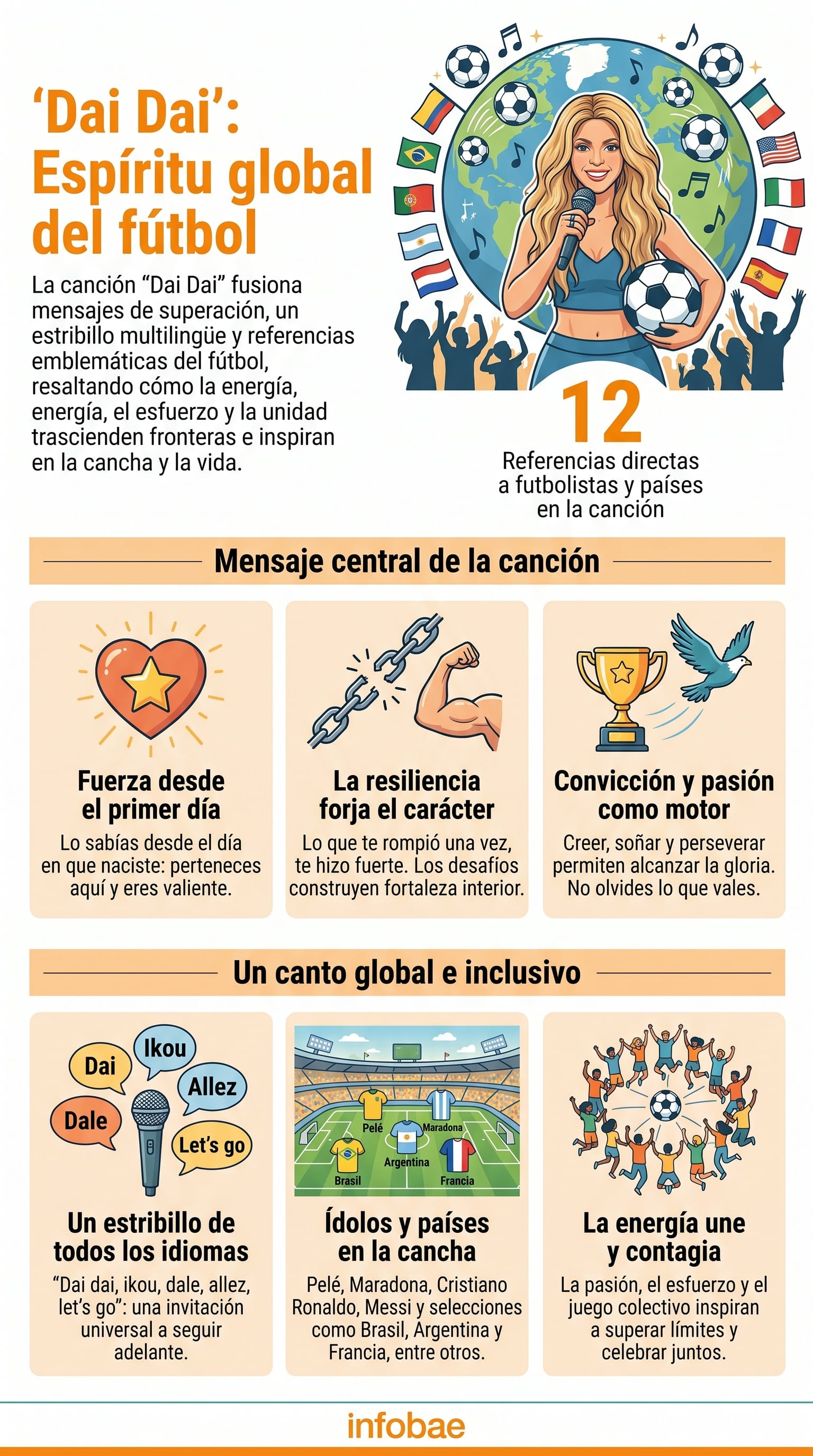 La infografía destaca la canción