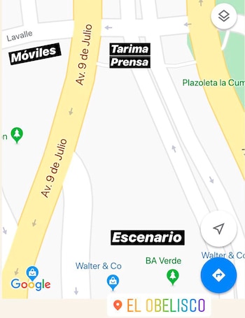 Plano del acto de mañana