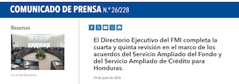 La revisión del FMI valida el cumplimiento fiscal de Honduras, pero advierte por la ENEE