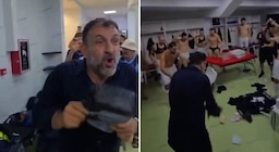 Locura en la Conference League: el presidente del club entró al vestuario con una bolsa de dinero para celebrar la clasificación del equipo