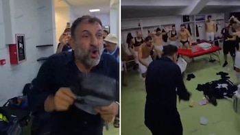 Locura en la Conference League: el presidente del club entró al vestuario con una bolsa de dinero para celebrar la clasificación del equipo
