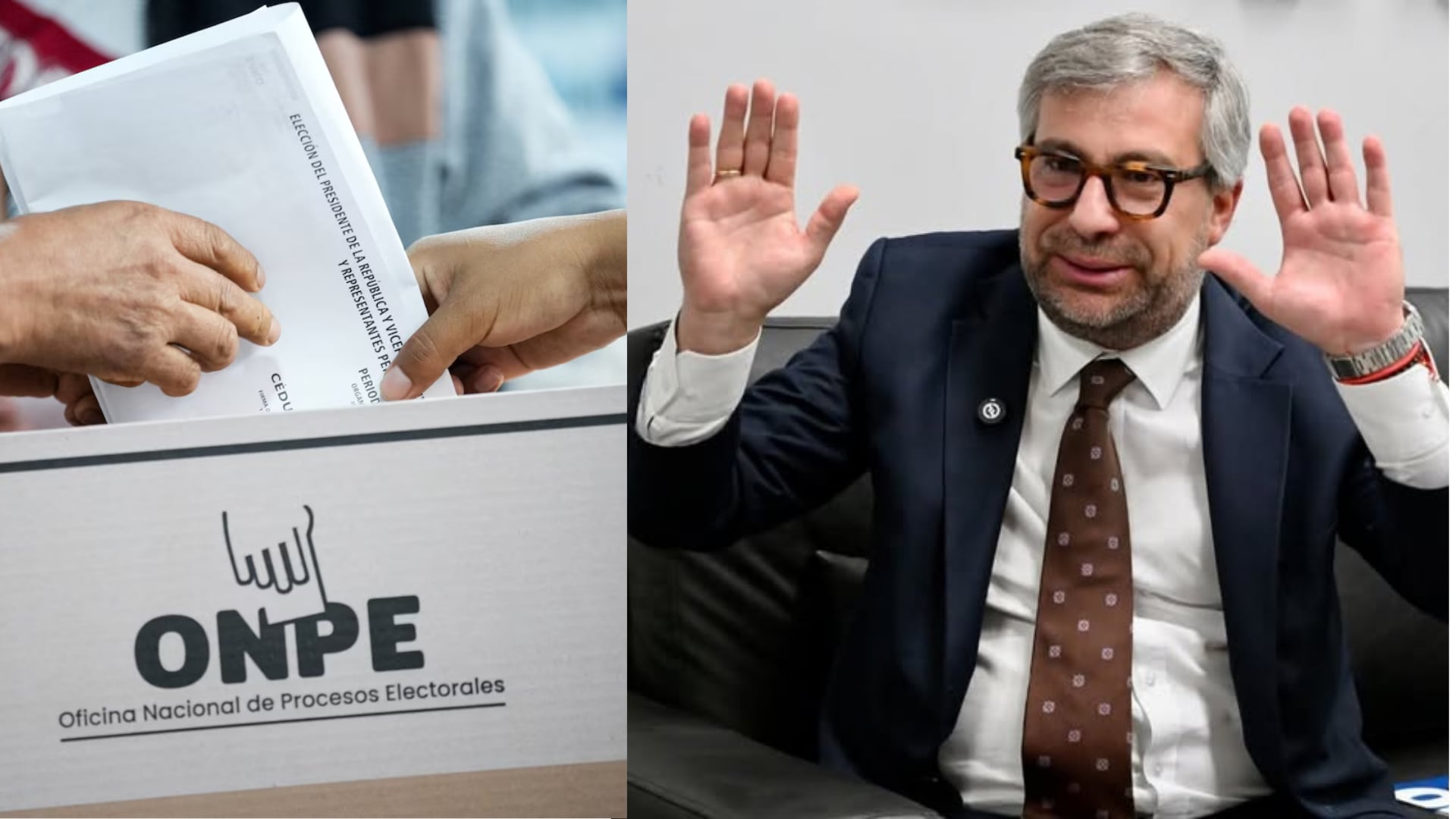 Piero Corvetto no tomará vacaciones tras anulación de permiso aprobado por la ONPE. (Foto composición: Infobae Perú/Agencia Andina/ONPE)