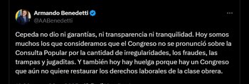 Armando Benedetti insistió que el