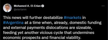 El tuit que publicó el