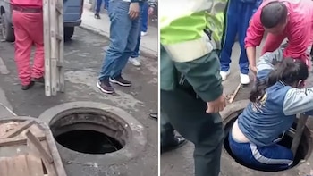 Niña cae en buzón sin