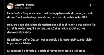Gustavo Petro - crédito @petrogustavo/X