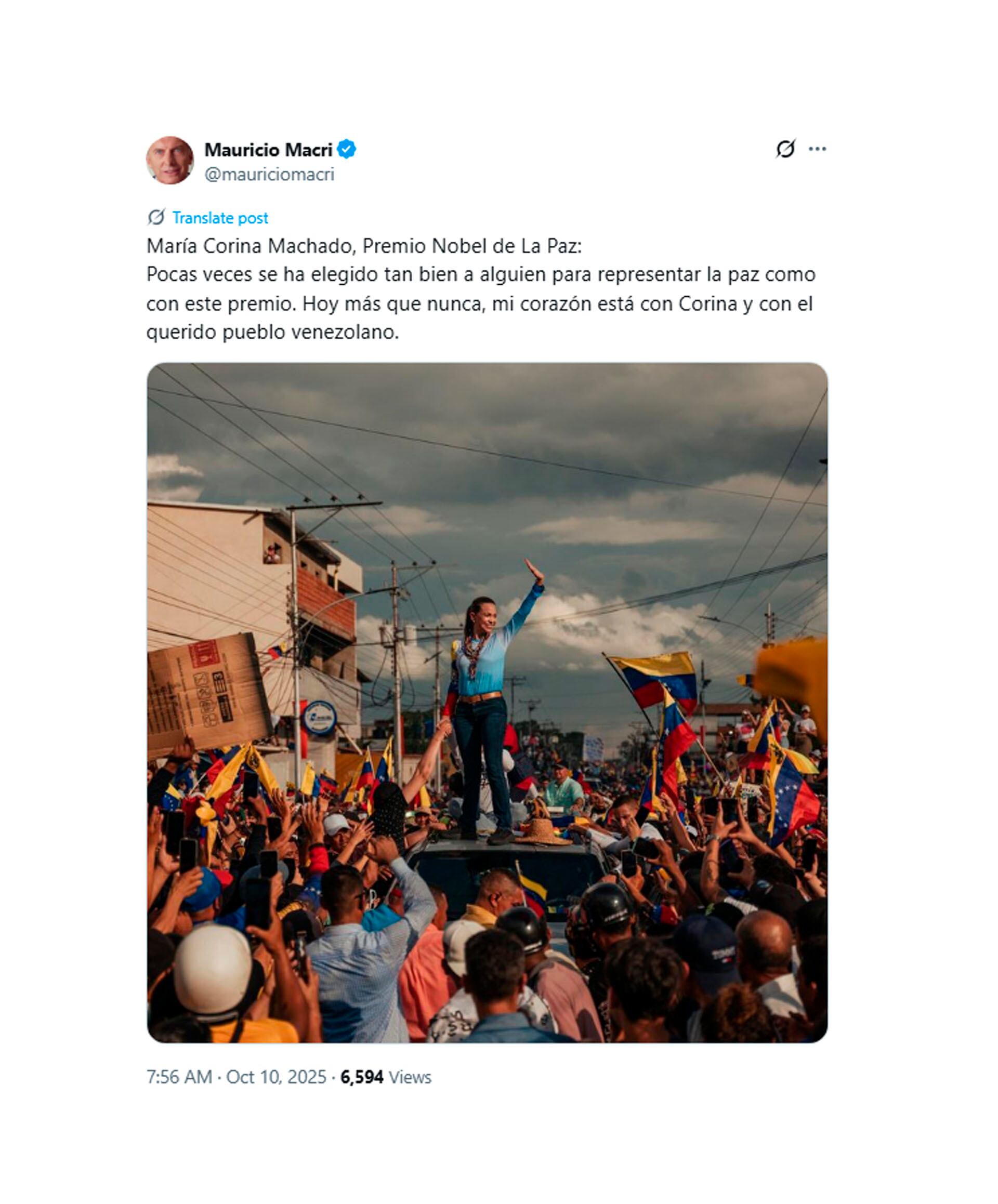 El mensaje de Mauricio Macri