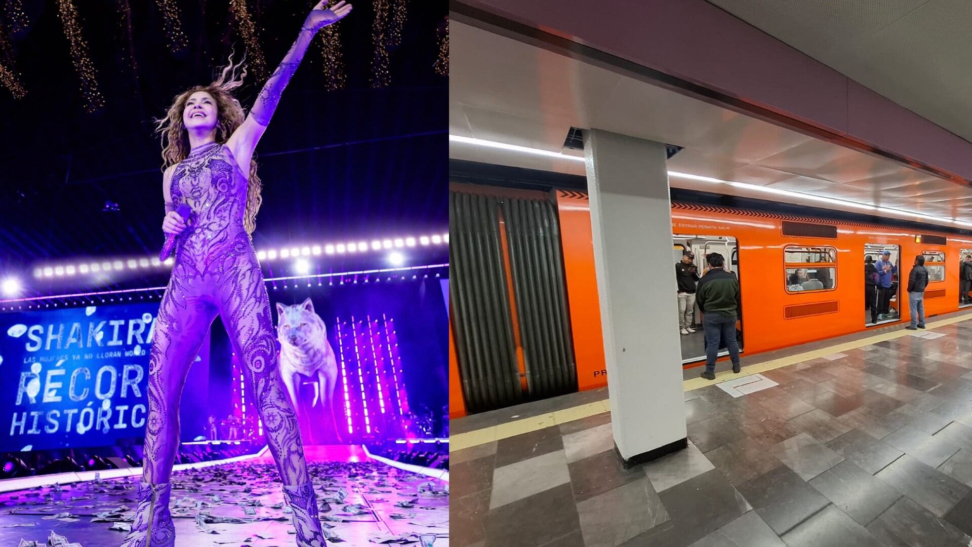 Las Líneas 1, 2 y 9 del Metro extenderán su horario de servicio este domingo 1 de marzo por el concierto de Shakira en el Zócalo capitalino. Foto: X/@MetroCDMX y X/@shakira.