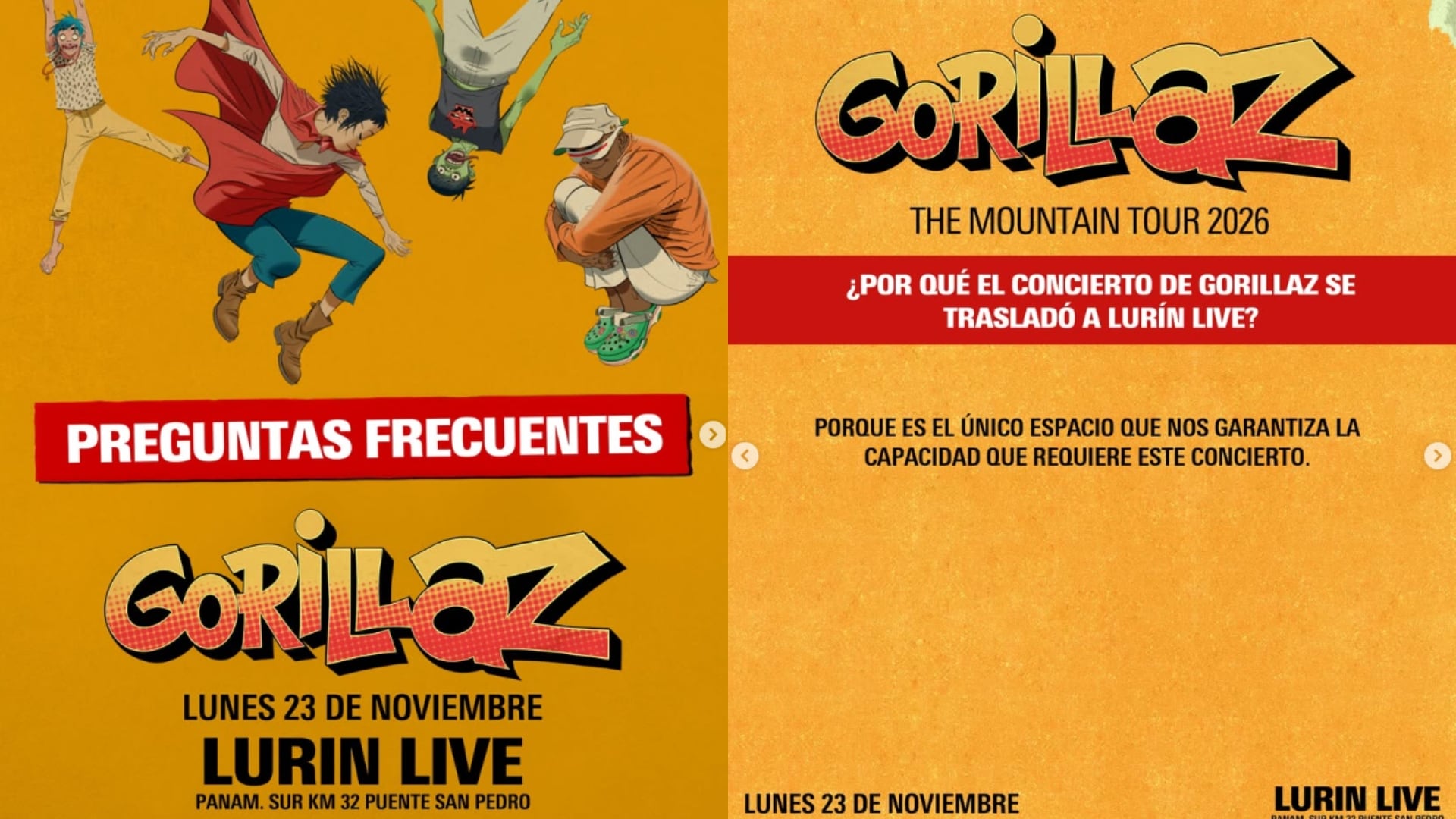 Gorillaz en Lurín Live: preguntas frecuentes de los asistentes al concierto. One Entertainment / Instagram