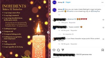 Post en Instagram de Disney.