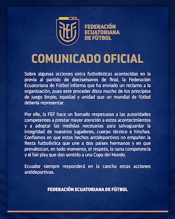 El comunicado de la FEF