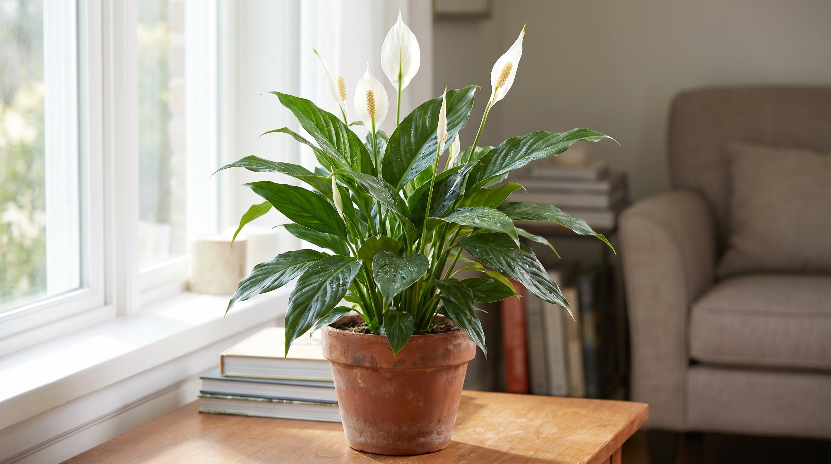 Girar la maceta un cuarto de vuelta en cada riego evita que la planta crezca inclinada hacia la luz, según la RHS. (Imagen Ilustrativa Infobae)