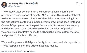 - crédito @SecRubio/X