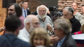 Juan Sasturain en la presentación