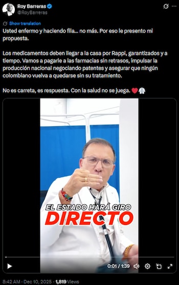 Roy Barreras impulsa una idea