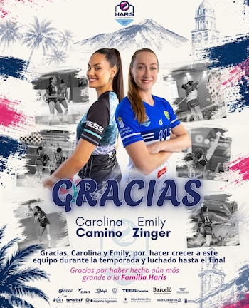 El Club Voleibol Haris confirmó la salida de Emily Zinger tras una temporada en España.