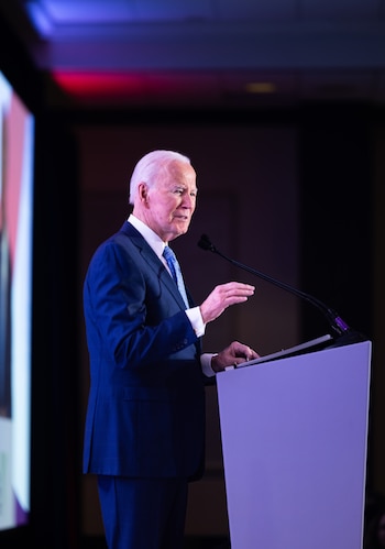 FILE Ñ Former President Joe Biden speaks in Washington, Dec. 5, 2025. Former President BidenÕs prostate cancer has spread to other parts of his body, leaving him in pain, his son Hunter Biden said in an interview broadcast on Friday, Aug. 7, 2026. (Alyssa Schukar/The New York Times)