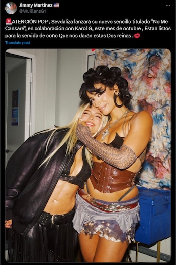 Los fans de La Bichota celebraron la colaboración con Sevdaliza - crédito @WuillansG1 / Instagram