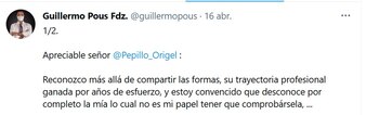 El abogado Guillermo Pous contestó