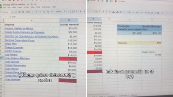 La tabla comparativa que hizo