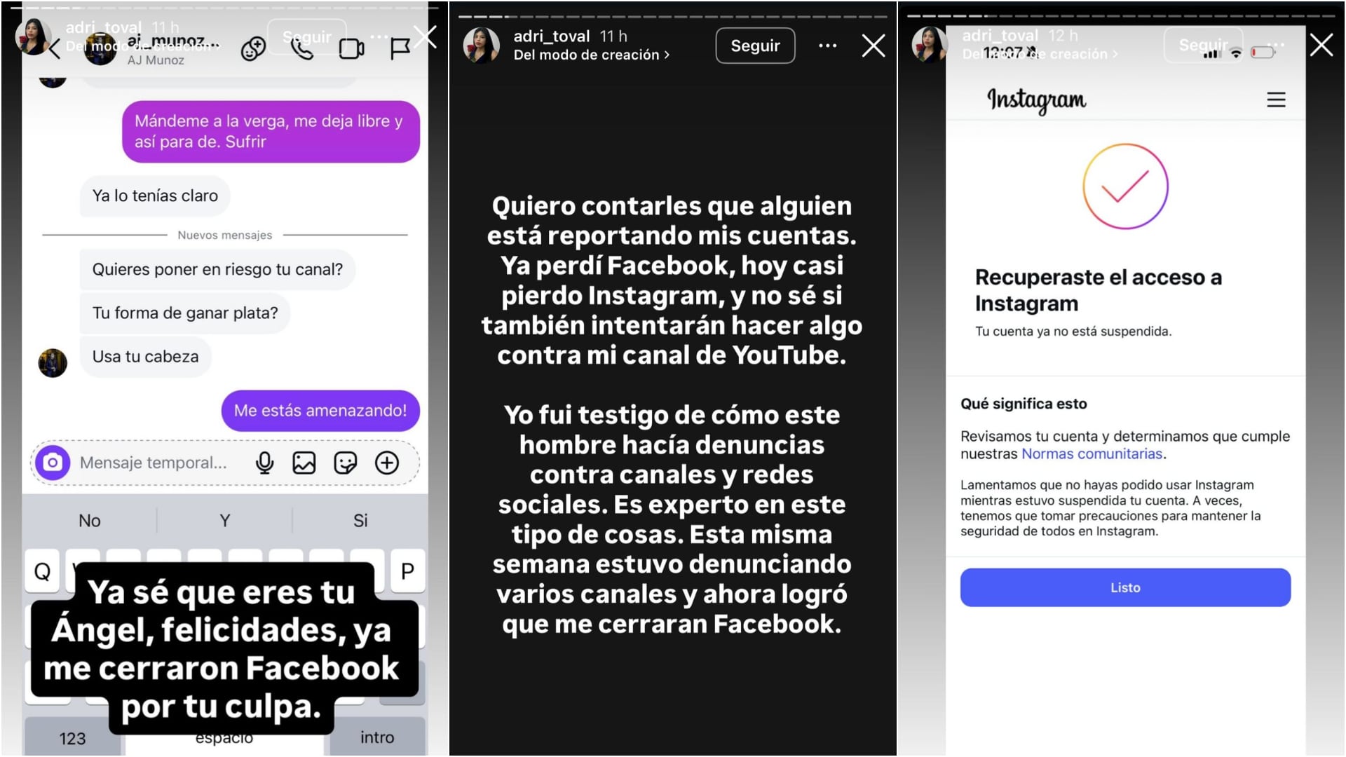 La polémica de Ana Bárbara se intensifica tras la filtración de supuestas conversaciones privadas de su esposo Ángel Muñoz. (Instagram/@adri_toval)
