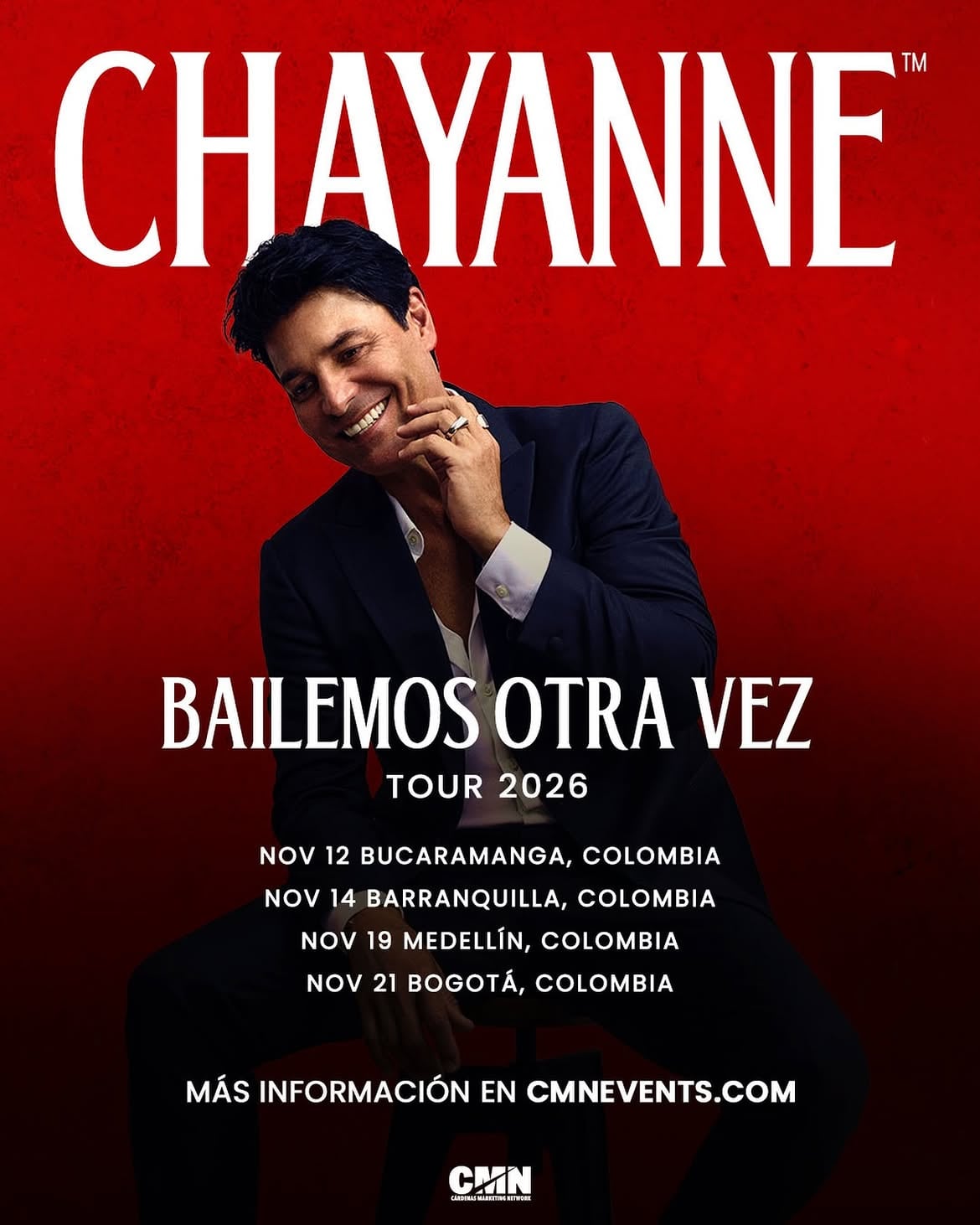 La fecha de Medellín forma parte del recorrido de Chayanne por Colombia, que también incluye conciertos en Bucaramanga, Barranquilla y Bogotá - crédito chayanne / Instagram